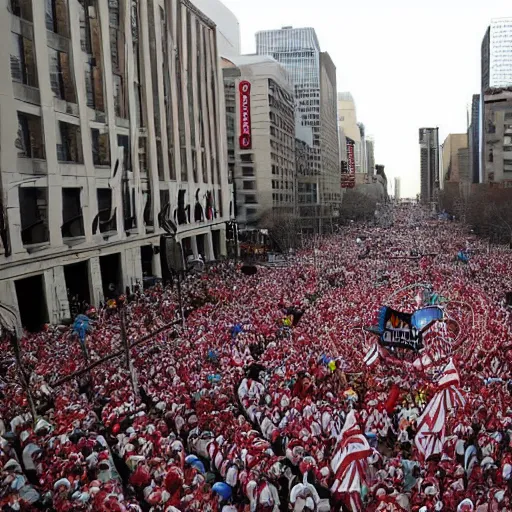 Prompt: associated press photo of the world's largest clown protest