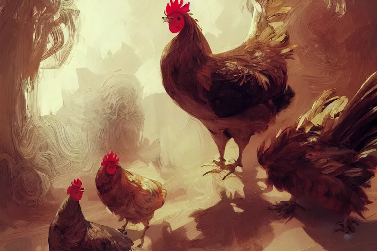 ArtStation - Chicken mom with her chicks