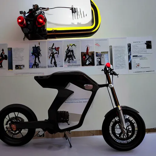 Image similar to electric motor motorcycle, prototype demo at the hall of science