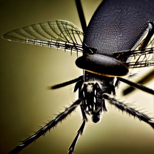 Image similar to close up of mosquito, wildlife photography, nikon d 7 5 0, macro view, super - resolution microscopy, closeup, zoom, shutter speed 1 / 1 0 0 0, f / 2. 8, 3 2 k, ultra - hd, super - resolution, natural lighting, insanely detailed and intricate, hypermaximalist, elegant, ornate, hyper realistic, super detailed