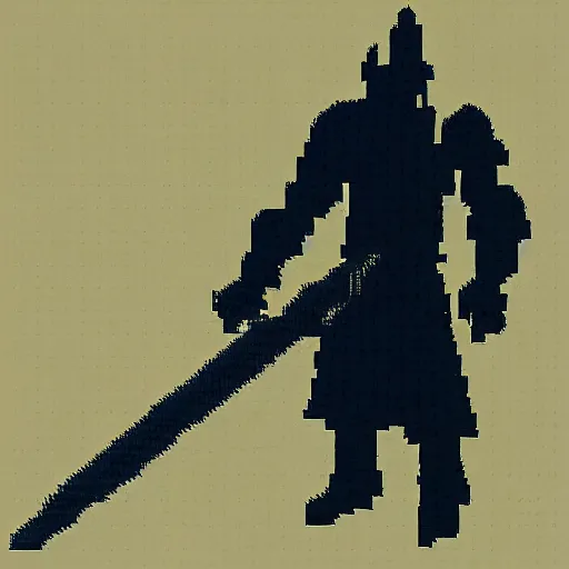 Prompt: 8 bit dark souls character