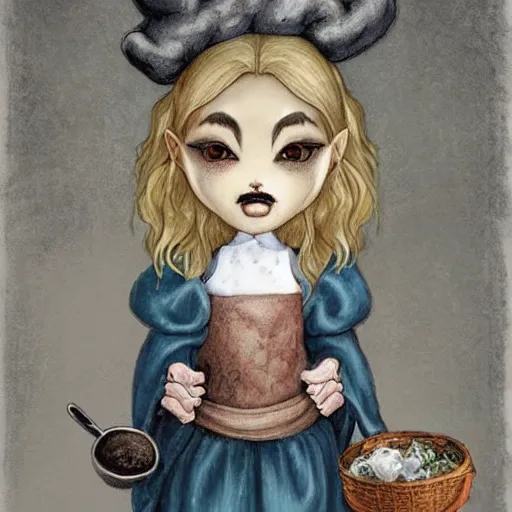 Image similar to a gibbon medieval chef, fantasy concept art by nicoletta ceccoli, mark ryden, lostfish, max fleischer