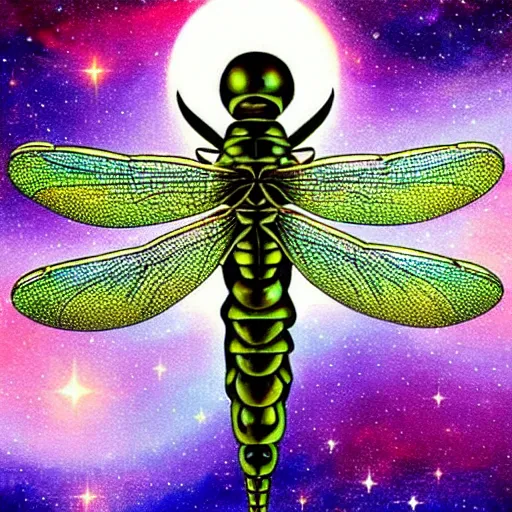 Prompt: A cosmic Dragonfly, universe on the background, concept art , Pinterest art station