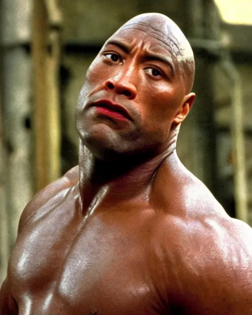 Image similar to film still close - up shot of dwayne johnson as john coffey from the movie the green mile. photographic, photography