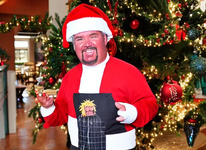 Prompt: christmas decorations, guy fieri