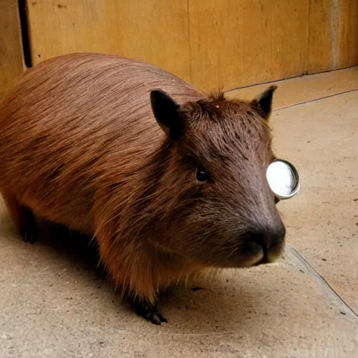 Prompt: a steampunk capybara