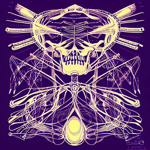 Image similar to “ psychedelic poster art ” cat skeleton aerial horror shape medical diagram “ optical illusion ” 1 0 2 4 x 1 0 2 4