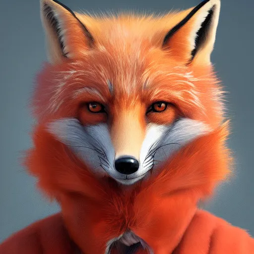 Prompt: a painting of a fox in a fur coat, a character portrait by Haukur Halldórsson, cgsociety contest winner, furry art, speedpainting, concept art, polycount