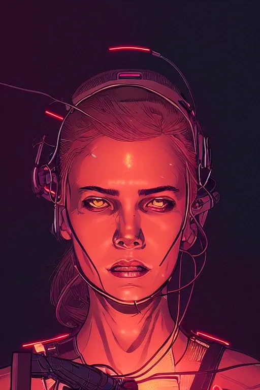 Prompt: portrait of a girl with a biomechanic scale and neon light by Laurie Greasley and Greg Rutkowski , Discodiffusion style, highly detailed, trending on artstation