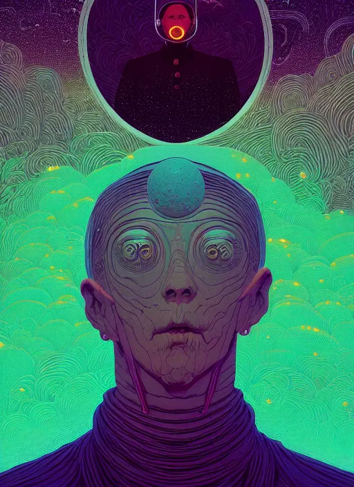 Prompt: symmetry!! stunning portrait of man on the moon, by victo ngai, kilian eng vibrant colors, dynamic lighting, digital art, winning award masterpiece, fantastically beautiful, illustration, aestheticly inspired by beksinski and dan mumford, upscale with simon stalenhag work, artstation, 8 k