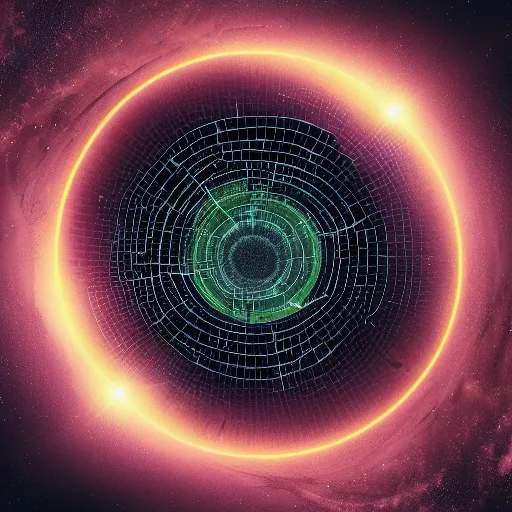 Prompt: city in a shape of an black hole ultra detailed