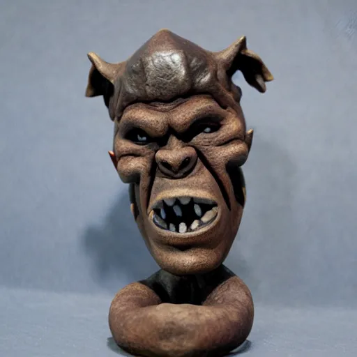 Prompt: moche orc sculpture