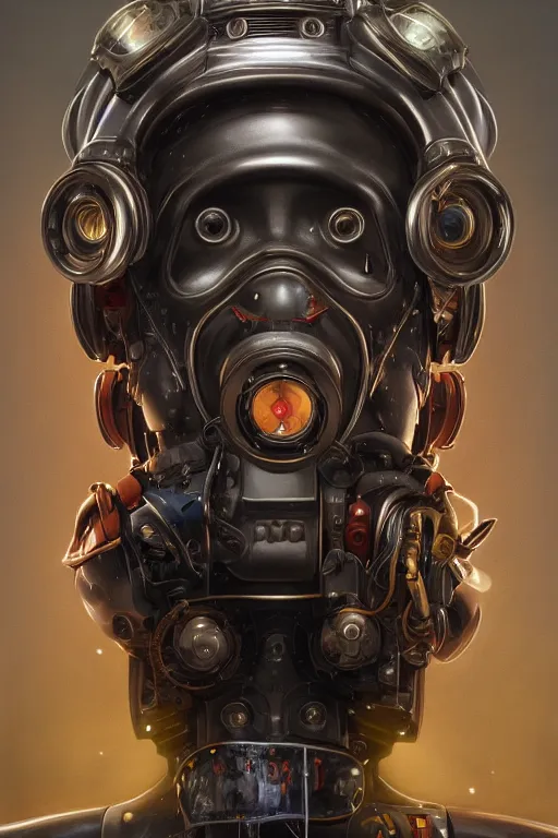 Image similar to a beautiful ultra detailed fine art portrait of a futuristic mechanical cybernetic firefighter cyborg wearing a graduation hat, by tom bagshaw and anna dittman, studio lighting, firefighter, golden ratio composition, 3 5 mm lens, cybernetic scifi, deep depth of field, artstation, 8 k