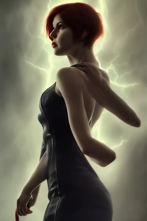 Prompt: p ortrait of Lilith wearing a suit, portrait, biblical, mythology, Genesis, haunting, beautiful , photo-realistic, hyper-realism, octane render, dramatic lightning, cinematic, by John William Waterhouse