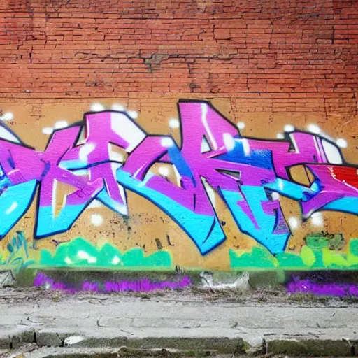 Prompt: bonk written in graffiti style on a brick wall