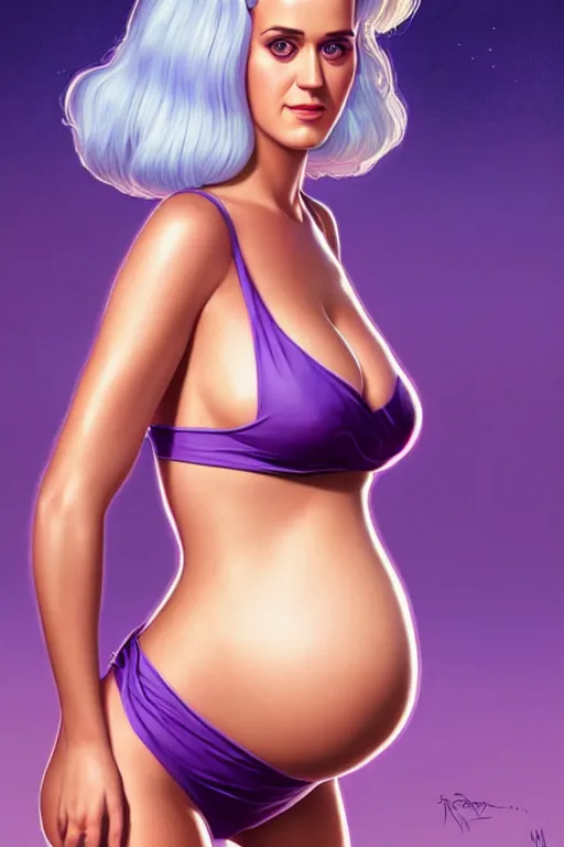 pregnant katy perry in a sports bra, realistic