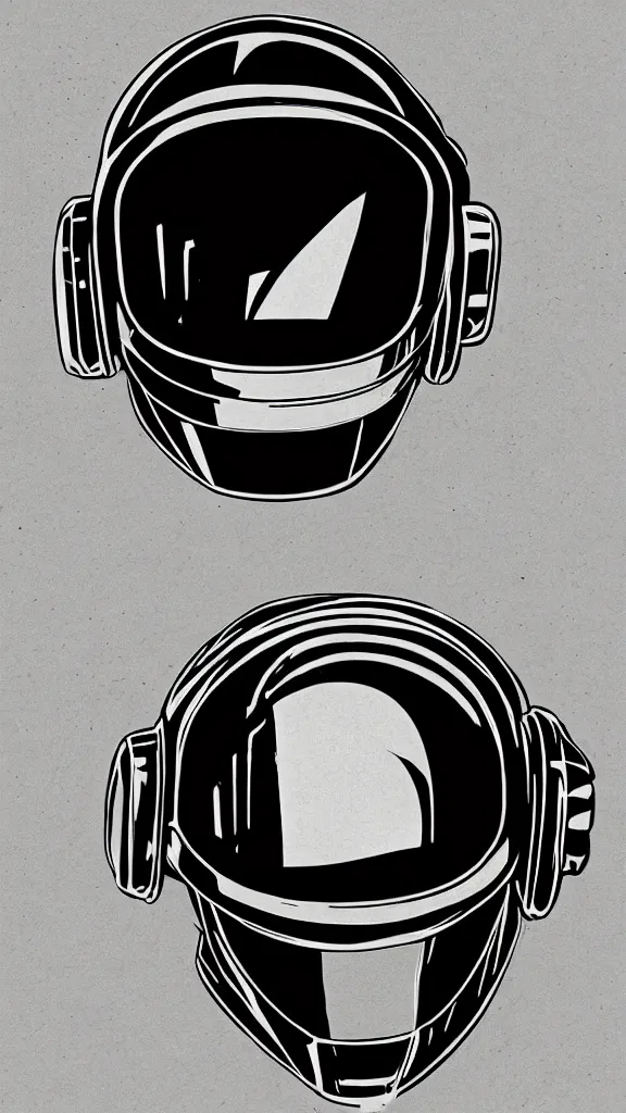 Image similar to Daft Punk logo by mcbess, full colour print, Techno concert advert