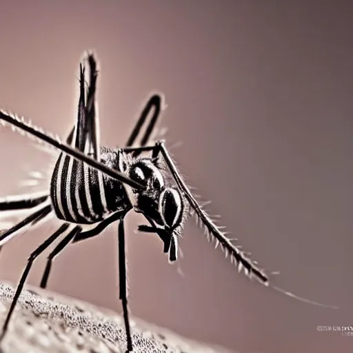 Image similar to close up of mosquito, wildlife photography, nikon d 7 5 0, macro view, super - resolution microscopy, closeup, zoom, shutter speed 1 / 1 0 0 0, f / 2. 8, 3 2 k, ultra - hd, super - resolution, natural lighting, insanely detailed and intricate, hypermaximalist, elegant, ornate, hyper realistic, super detailed