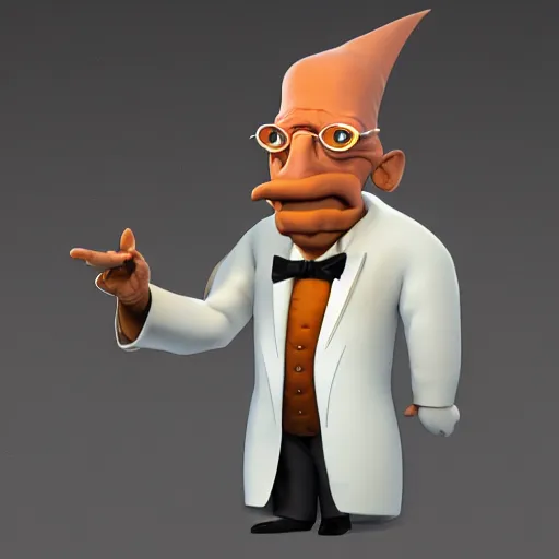 Image similar to professor Farnsworth , concept art, trending on artstation 3D.