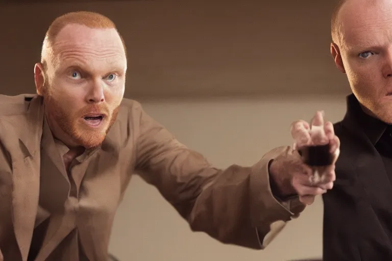 Image similar to a film still of Bill burr in Black Dynamite, high quality