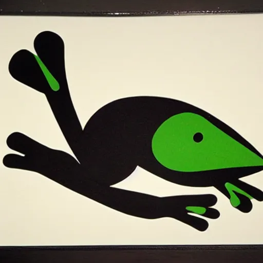 Image similar to a frog design by Jean Arp