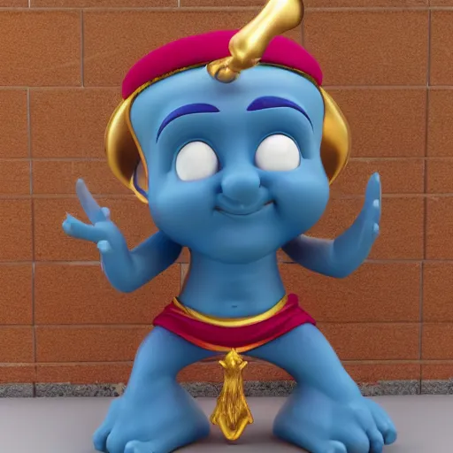 Image similar to friendly genie mascot for a website, 3 d render character art 8 k