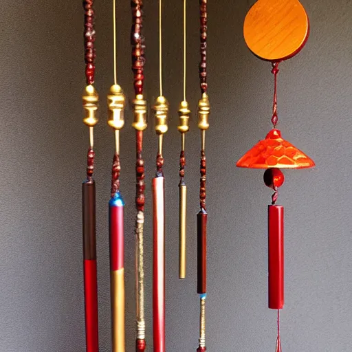 Image similar to ornamental wind chimes, professional photography