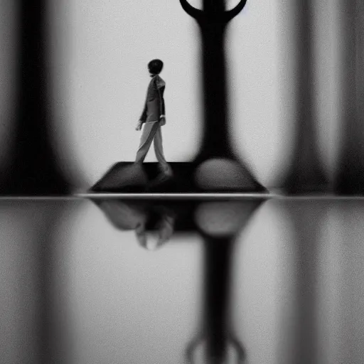 Image similar to surreal dream, award winning black and white photography, kafkaesque