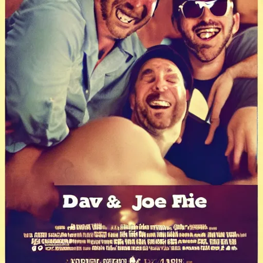 Prompt: Best friends dave and joe on the big toilet adventure, movie poster