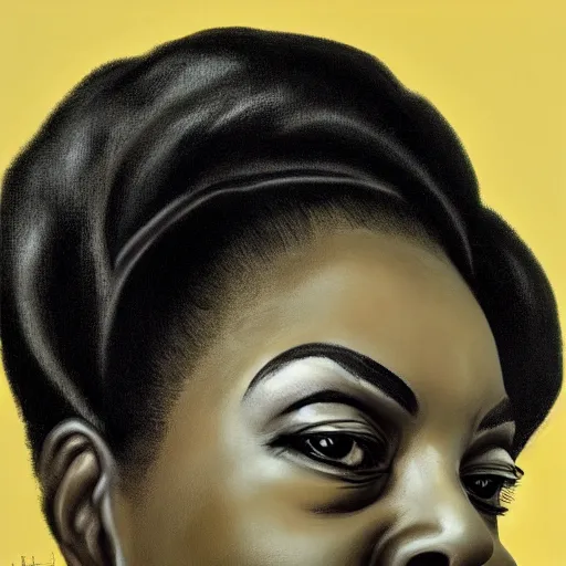 Image similar to portrait nina simone by leng jun, hyper real