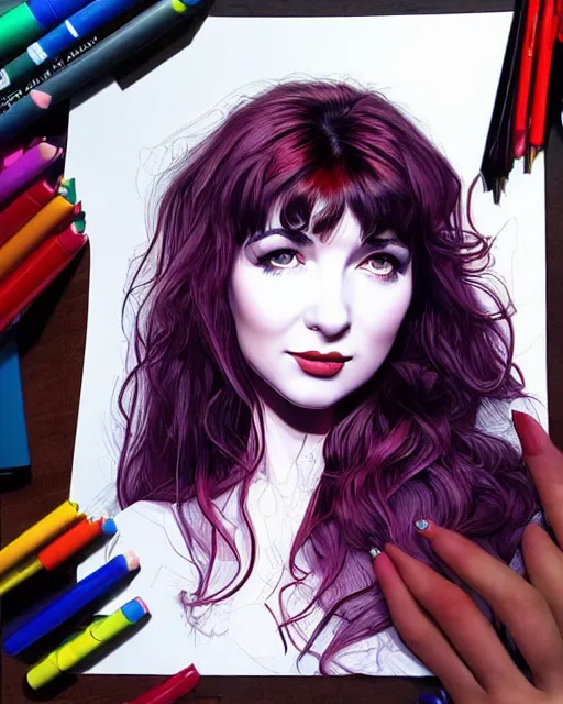 Image similar to richly detailed color illustration young kate bush illustrated by artgerm and mina petrovic and timothy kong and marina federovna. 3 d shadowing