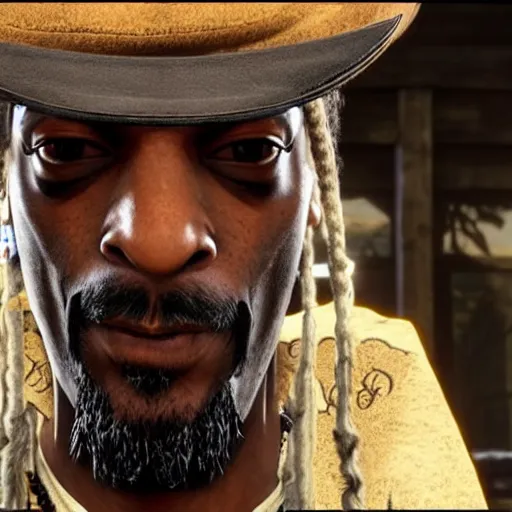 Prompt: Snoop Dog as a cowboy in Red Dead Redemption 2