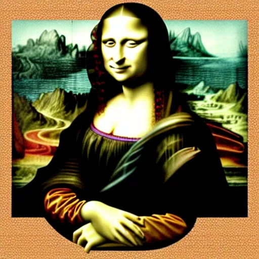 Image similar to the Mona lisa with the face of Lady Gaga