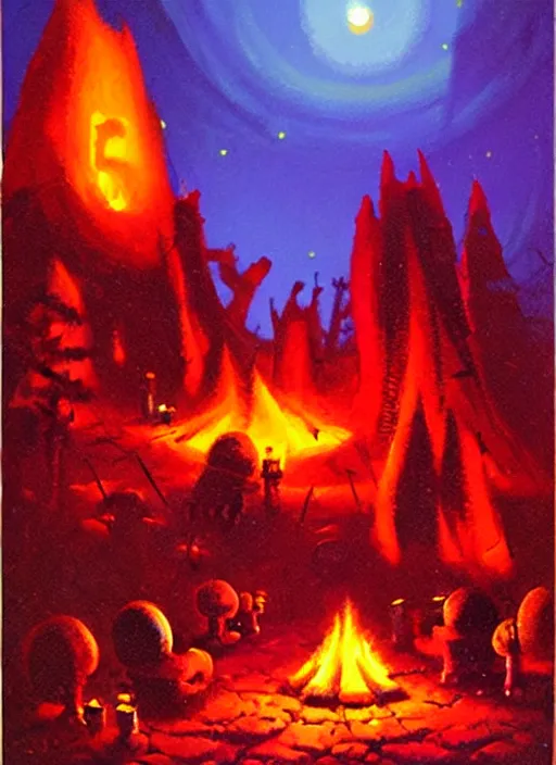 Prompt: camp fire by paul lehr