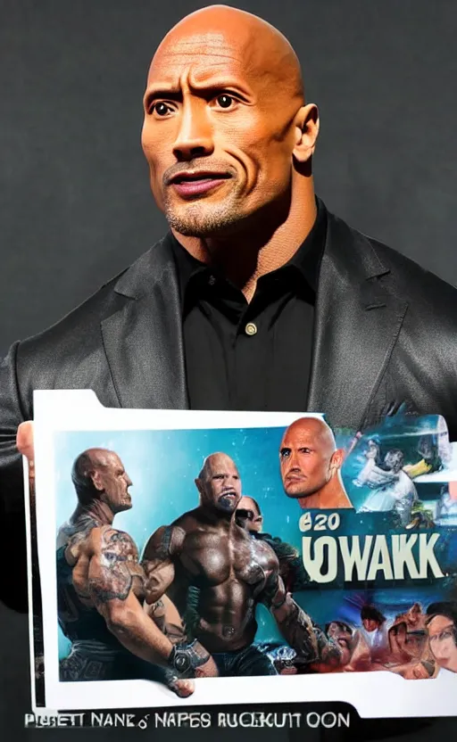 Prompt: Dwayne Johnson on Taro card