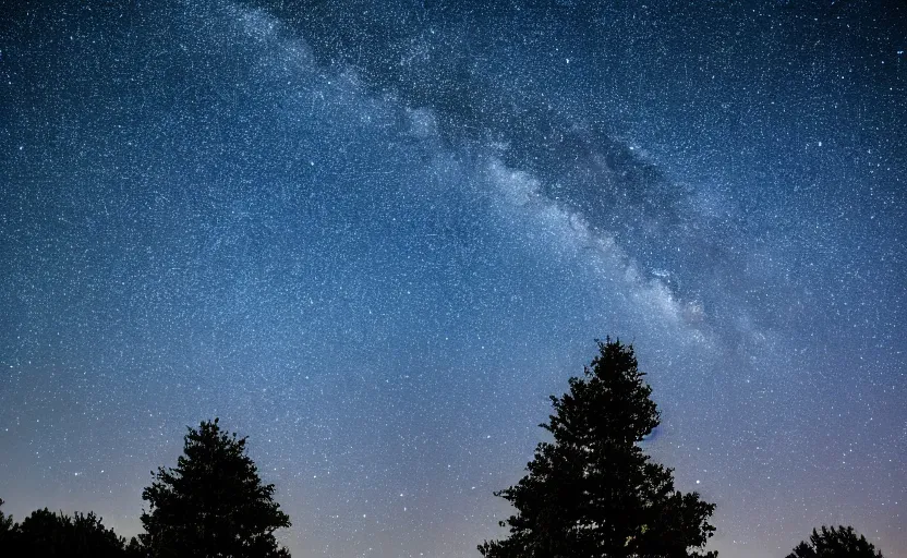 Image similar to night photography of a tree with starry sky