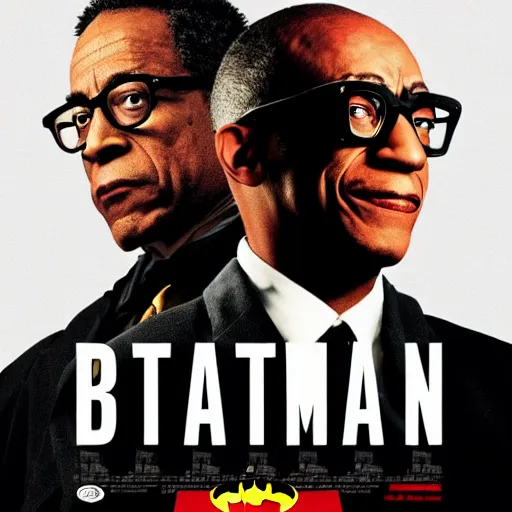 Prompt: batman versus gus fring, poster, movie poster, facing each other, side angle, imax, highly detailed