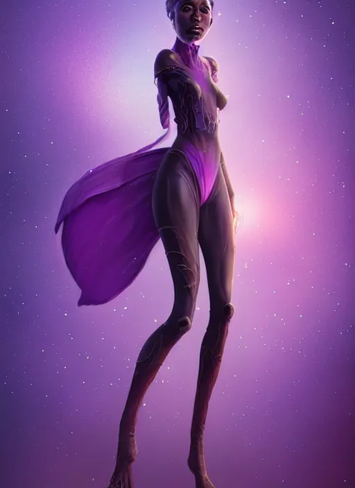 Prompt: full body young woman : : purple galactic obsidian punk : : weta disney pixar movie still photo : : hi - fructose, sci fi, fantasy, decadent highly - detailed digital painting, full length shot, golden ratio, octane render, artstation, smooth, sharp focus, artgerm, mucha, loish, wlop, gogo : :