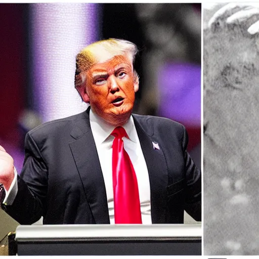 Prompt: photo of Donald Trump transforming into a slug