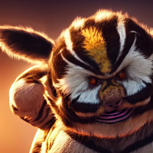 Image similar to photography of a realistic electabuzz animal, ultra detailed, 8 k, cinematic lighting, natural background, trending on artstation, pokemon