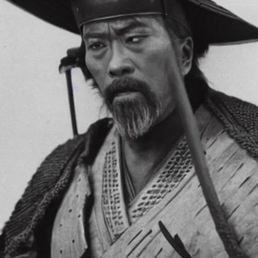 Prompt: a film still of Robert Dwayne junior as samurai