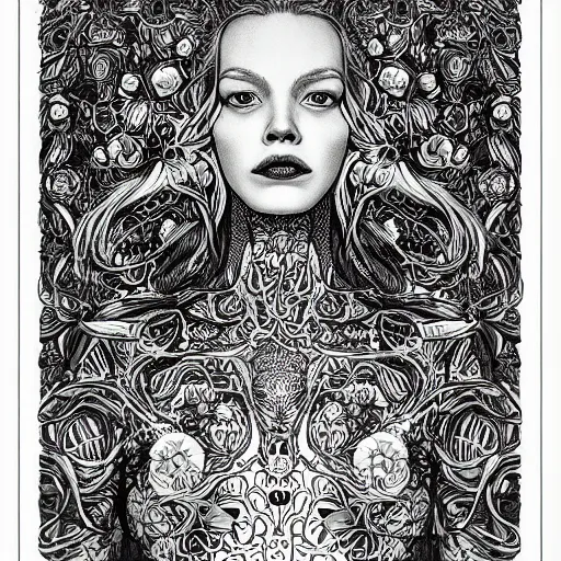 Image similar to the portrait of an incredibly beautiful woman partially made of onions and cherries, an ultrafine detailed illustration by james jean, final fantasy, intricate linework, bright colors, behance contest winner, vanitas, angular, altermodern, unreal engine 5 highly rendered, global illumination, radiant light, detailed and intricate environment