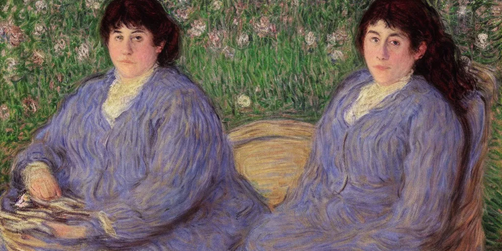 Image similar to A portrait of Margaret by Monet, in the Monet style.