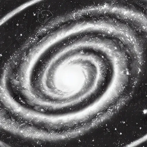 Image similar to black and white illustration spiral galaxy