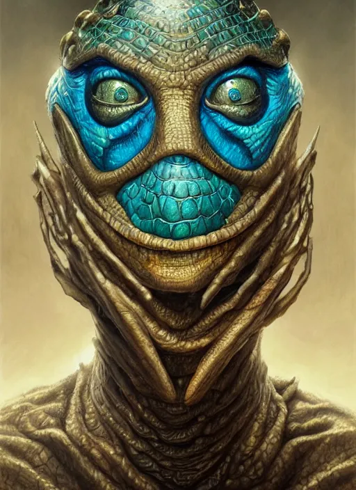 Image similar to aquatic mf doom reptile eyes, blue glowing skin. intricate, elegant, highly detailed, centered, digital painting, artstation, concept art, smooth, sharp focus, illustration, artgerm, tomasz alen kopera, peter mohrbacher, donato giancola, joseph christian leyendecker, wlop, frank frazetta