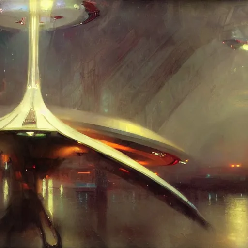 Image similar to bridge of the starship enterprise, by jeremy mann, anders zorn.