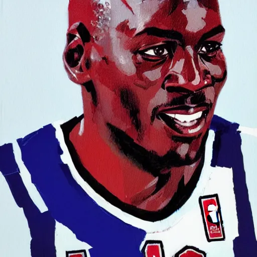 Prompt: Michael Jordan portrait by Ashley Wood