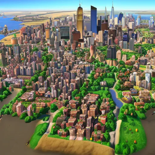 Image similar to new york city in the style of civilization vi