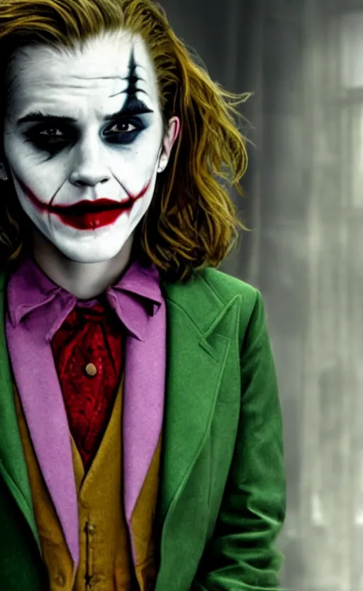 Image similar to Emma Watson as the Joker