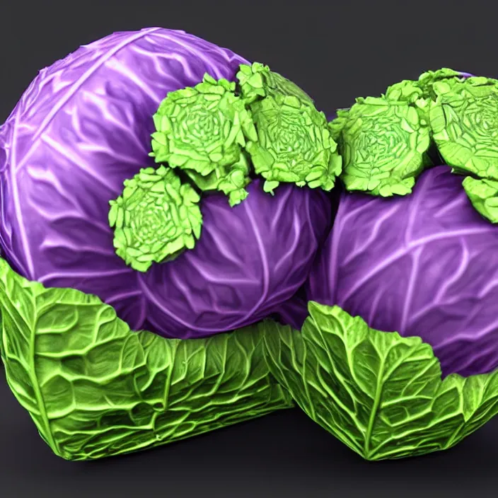 Image similar to high quality 3 d render very cute cabbages money dollar! party! highly detailed, unreal engine cinematic smooth, moody purple glow light, low angle, uhd 8 k, sharp focus